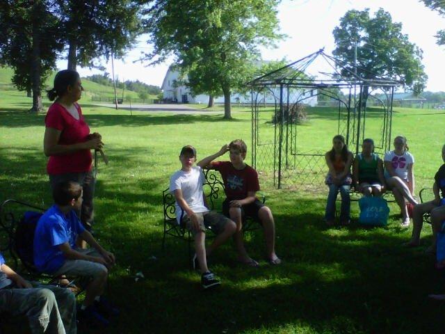 Outside doing devotions